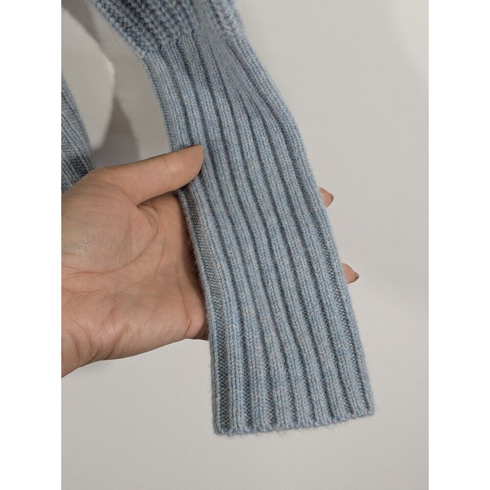 No Name Blue Cashmere Turtleneck Sweater  Gold Button Nautical Military Sz XS - Picture 8 of 11